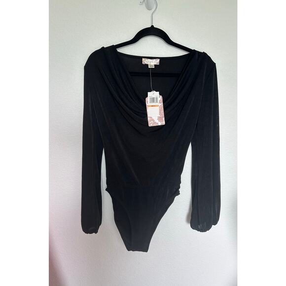 Band of the Free Angie Black Cowl Neck Bodysuit - S - Picture 2 of 3